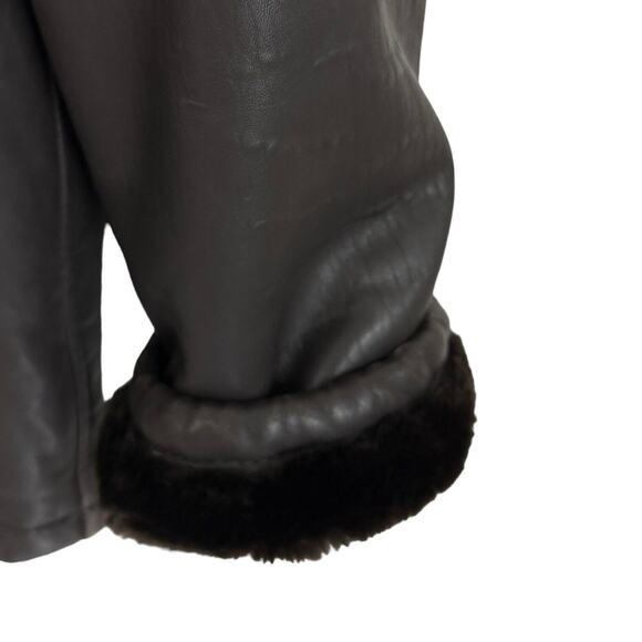 RC Comstock Expedition Aviator Flight Bomber Jacket Brown Leather Faux Fur Lined - Picture 8 of 16